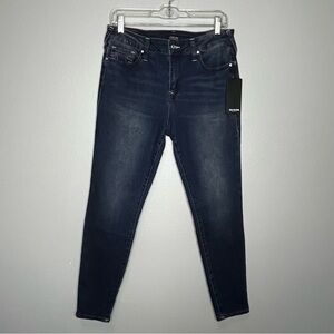 True Religion Jennie Curvy Midrise Super Skinny Women 30 Blue Red Stitch NWT
